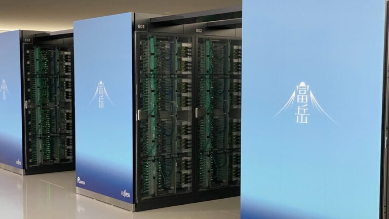 Futuristic AI-driven supercomputer concept representing Japan’s FugakuNEXT project.