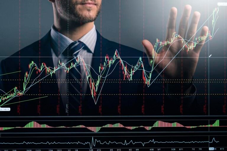 Stock traders analyzing global market trends on digital screens.