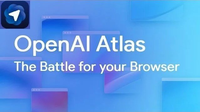 Screenshot or render of ChatGPT Atlas browser with AI sidebar