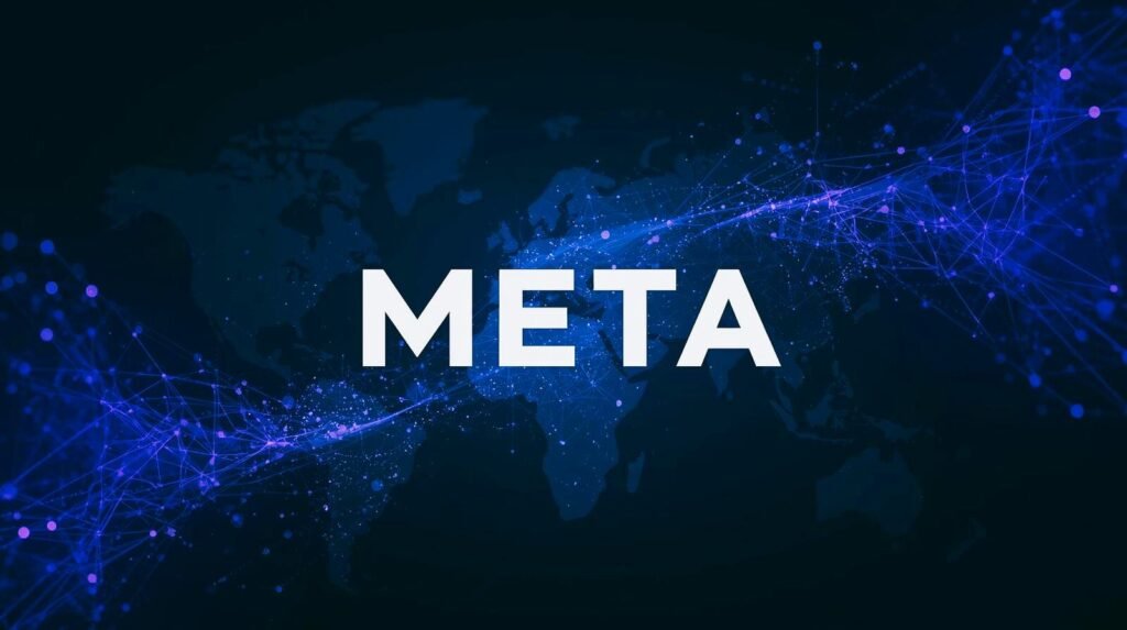Meta logo with AI digital graphics representing the Manus acquisition.