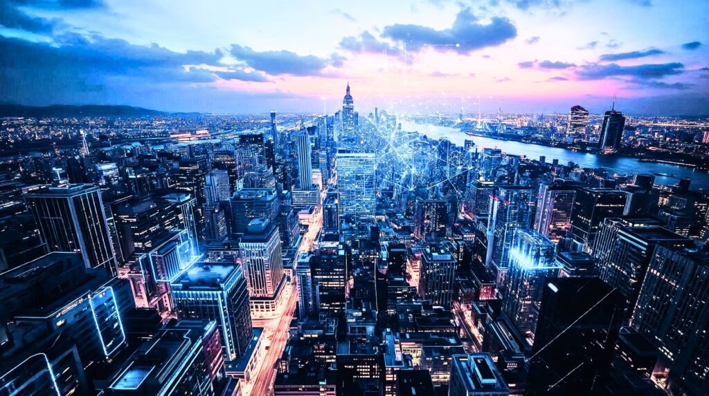 AI, crypto, and autonomous systems represented as digital infrastructure supporting the global economy