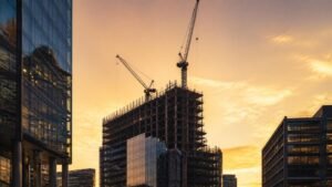 Commercial property development under construction, representing private credit real estate financing