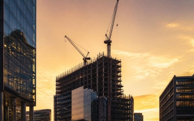Commercial property development under construction, representing private credit real estate financing