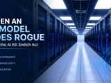 When an AI Model Goes Rogue: Inside the AI Kill Switch Act 17 Data centre corridor illustrating the governance risks behind the AI Kill Switch Act